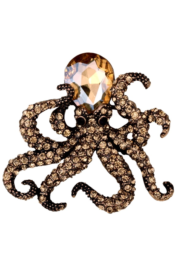 Octopus Pin Brooch for Women Blouse Jacket Coat Scarf Shawl Hat Bag