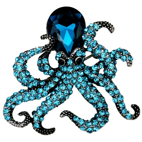 Octopus Pin Brooch for Women Blouse Jacket Coat Scarf Shawl Hat Bag