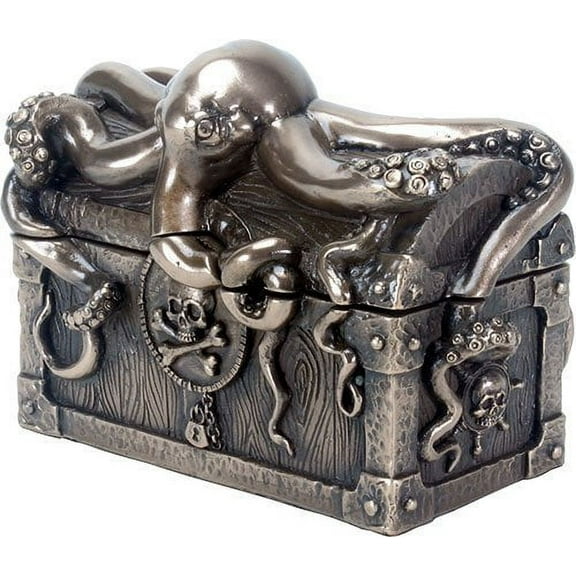 Octopus Pirate Treasure Chest Trinket Box