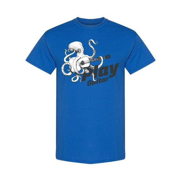 Octopus Playing Guitar Design T-Shirt Men -Image by Shutterstock, Male 3X-Large