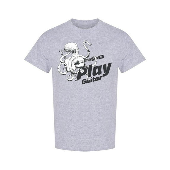 Octopus Playing Guitar Design T-Shirt Men -Image by Shutterstock, Male Small