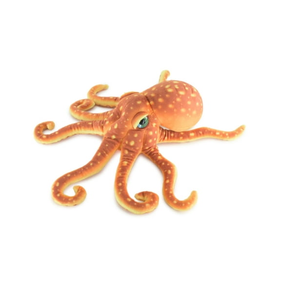 Octopus Plush, Orange, Octopuses, Octopodes, Saltwater, Stuffed Animal, Educational, Realistic Figure, Lifelike Model, Replica, Gift, 14" FT14 BB326