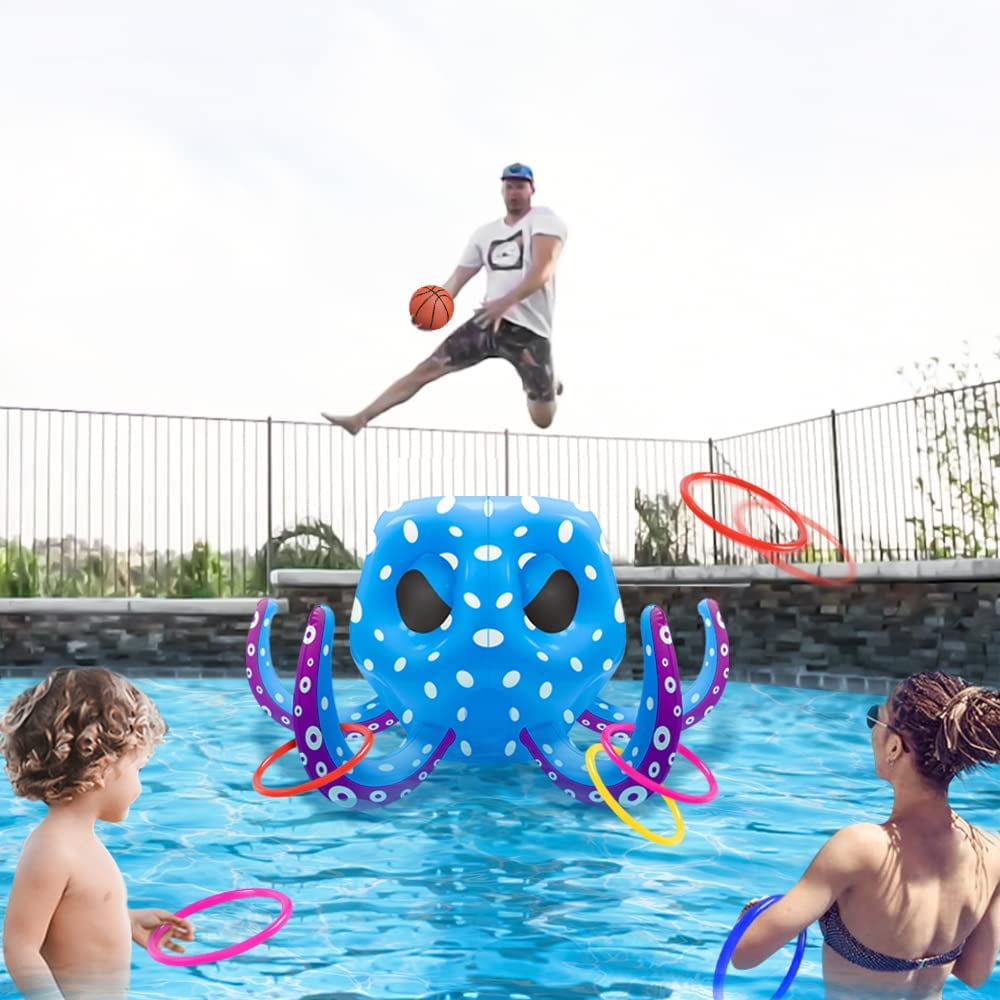 2-in-1 Inflatable Octopus Pool Toy Set for Kids, Barbados Ubuy