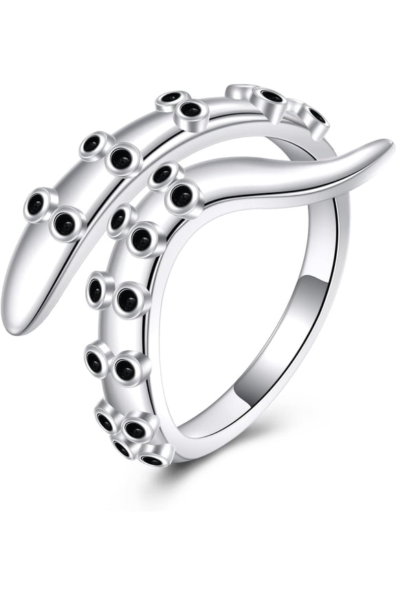 Octopus Rings 925 Sterling Silver Ocean Rings Open Tentacle Ring Adjustable Stacking Rings Octopus Jewelry for Women