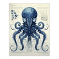 thumbnail image 1 of Octopus Robot Hybrid Schematic Blueprint Futuristic Secret Complex Arcane Manuscript Gift For Him Man Cave Extra Large XL Wall Art Poster Print, 1 of 5