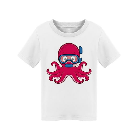 Octopus Scuba Diver Design T-Shirt Toddler -Image by Shutterstock,  3 Toddler