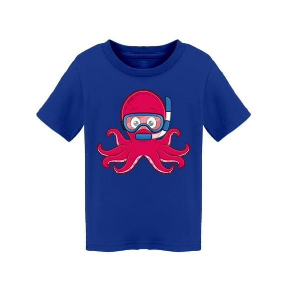 Octopus Scuba Diver Design T-Shirt Toddler -Image by Shutterstock,  4 Toddler