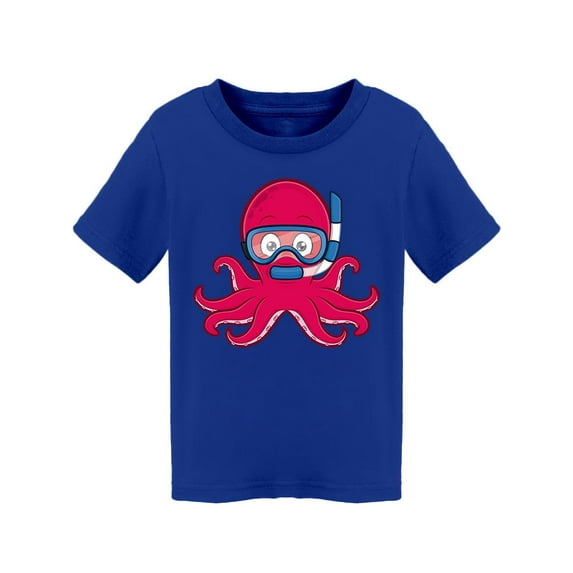 Octopus Scuba Diver Design T-Shirt Toddler -Image by Shutterstock, 4 Toddler