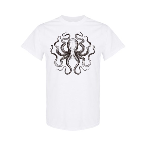 Octopus Sea Monster Design T-Shirt Men -Image by Shutterstock, Male Large