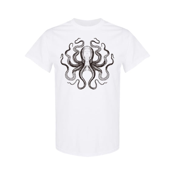 Octopus Sea Monster Design T-Shirt Men -Image by Shutterstock, Male Medium