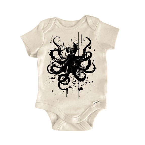 Octopus Sea Ocean Splatter - Baby Bodysuit