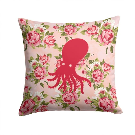 Octopus Shabby Chic Pink Roses Fabric Decorative Pillow