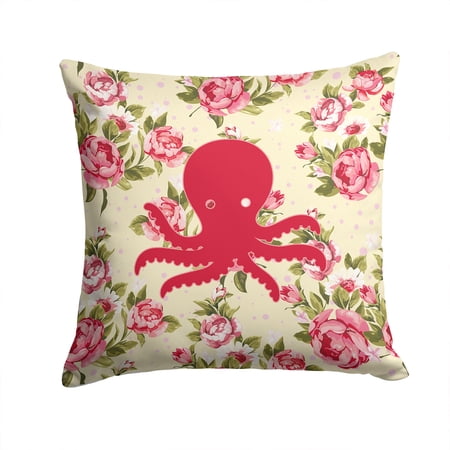 Octopus Shabby Chic Yellow Roses Fabric Decorative Pillow