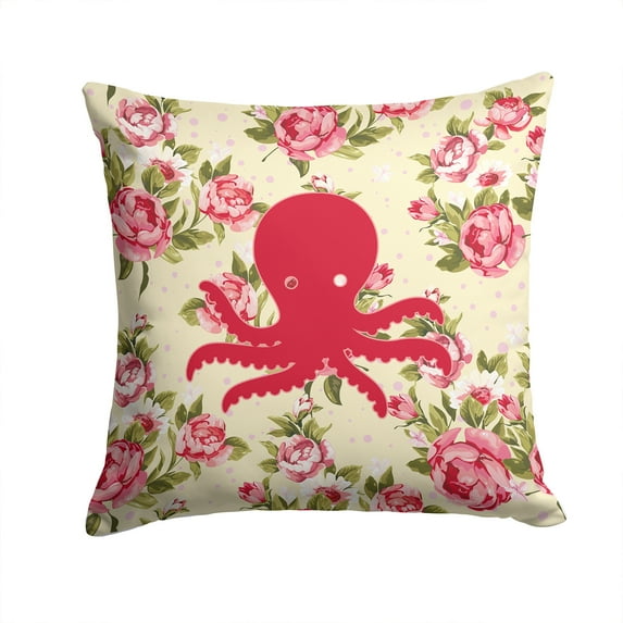 Octopus Shabby Chic Yellow Roses Fabric Decorative Pillow