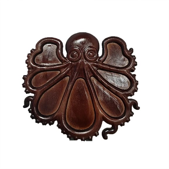 Octopus - Shaped Serving Platter, 11 - Inch Wooden Octopus Tray With Multiple Compartments, For Appetizers, Snacks, Desserts, Parties, Home Decor