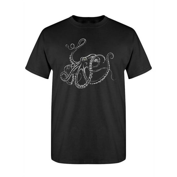 Octopus Silhouette Design T-Shirt Men -Image by Shutterstock, Male Medium