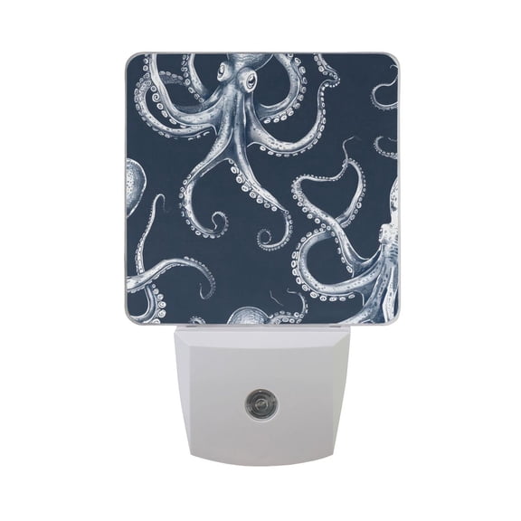 Octopus Sketchy Night Light 2 Pack LED Nightlight Plug into Wall Dusk to Dawn Sensor Soft White