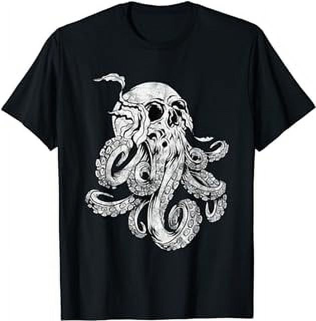 Octopus Skull Monster Kraken Cthulhu Skull for Men Women T-Shirt ...