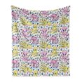 thumbnail image 1 of Octopus Soft Flannel Fleece Blanket, Cartoon Style Sea Life Animal and Plant Pattern Aquatic Scene Creatures, Cozy Plush for Indoor and Outdoor Use, 60" x 80", Pink Yellow Pale Blue, by Ambesonne, 1 of 6