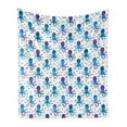 thumbnail image 1 of Octopus Soft Flannel Fleece Blanket, Mosaic Pattern Marine Animal Silhouettes Abstract Nautical Polygonal Design, Cozy Plush for Indoor and Outdoor Use, 70" x 90", Blue Purple White, by Ambesonne, 1 of 5