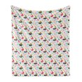 thumbnail image 1 of Octopus Soft Flannel Fleece Blanket, Summer Style Nursery Pattern with Steamboat Octopus Anchor Sea Starfish Seashells, Cozy Plush for Indoor and Outdoor Use, 50" x 70", Multicolor, by Ambesonne, 1 of 5