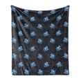 thumbnail image 1 of Octopus Soft Flannel Fleece Blanket, Watercolor Ocean Inhabitants Marine Inspired Illustration Abstract Silhouettes, Cozy Plush for Indoor and Outdoor Use, 50" x 60", Blue Dark Blue, by Ambesonne, 1 of 5