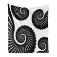thumbnail image 1 of Octopus Soft Flannel Fleece Throw Blanket, Nautical Theme Illustration of Huge Tentacles on Plain Background, Cozy Plush for Indoor and Outdoor Use, 50" x 70", White and Charcoal Grey, by Ambesonne, 1 of 5