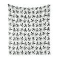 thumbnail image 1 of Octopus Soft Flannel Fleece Throw Blanket, Pattern with Typographic Monochrome Octopus Silhouettes with Hand Lettering, Cozy Plush for Indoor and Outdoor Use, 50" x 60", Black and White, by Ambesonne, 1 of 6