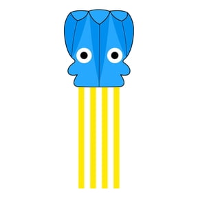 Octopus Squid Kite, Outdoor Flying Toy Kite, Octopus Squid Kite Outdoor Flying Set Easy to Fly Long Colorful Tails Beach Park Backyard Lawn Sports Activity Accessory for Adults Beginners, Blue