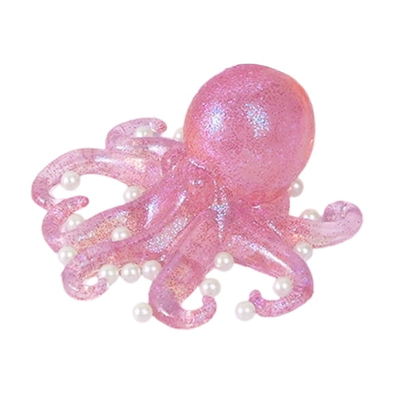 Octopus Squishy Tentacles Slow Rising Stress Relief Ball,Fidget Popping Eyes Soft Glitter Sensory Squeeze Anxiety Relief Calming Ocean Hand Squishy for Adults Office Desk and Party Favors，Pink