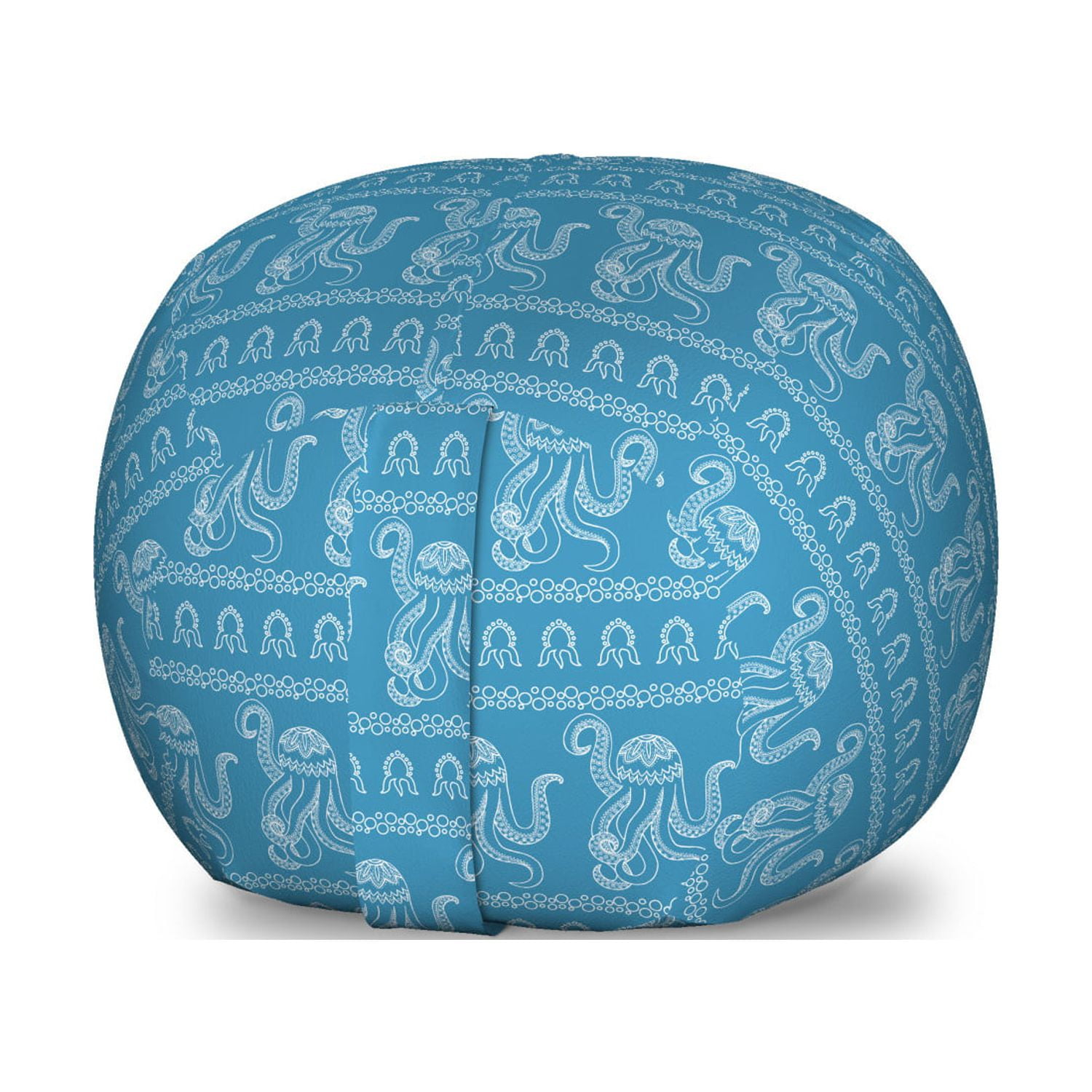 Fish Storage Toy Bag Chair, Aquarium Inspired Doodle Style