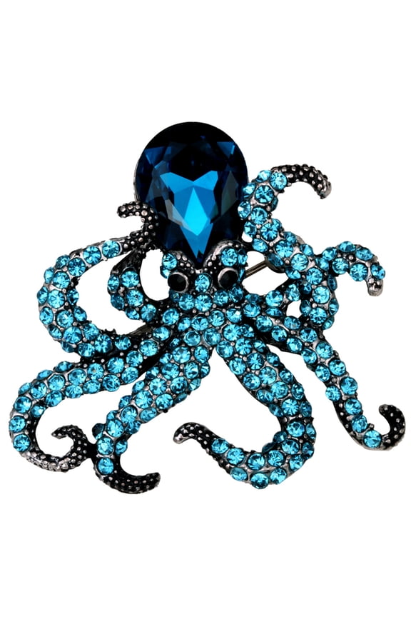 Octopus Stretch Rings for Women Fit Finger Size 6.5 to 9 Rhinestone Silk Scarf Holders