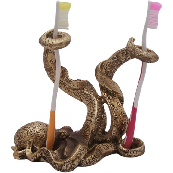 Octopus Style Toothbrush Holder, Unique Bathroom Decor, Nautical Accent Piece, 7.25 Inches