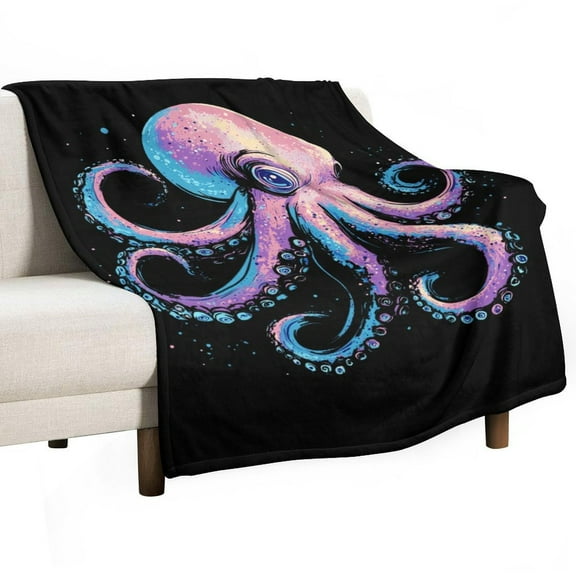 Octopus Super Soft Blanket Christmas Throw Blanket Flannel Microfiber Blankets for Couch Bed Sofa Fluffy and Warm 30"x40"
