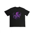 thumbnail image 1 of Octopus T-Shirt Graphic Tee Streetwear Top Summer Trendy Purple Design Cotton Fashion Casual Black S-5XL, 1 of 5