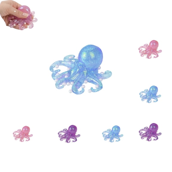 Octopus Taba Squishies Dough Ball Squeeze Fidget Toys - Sensory Stress Balls for Adults, Kawaii Octopus Taba Squishies Toys, Party Favors for Teens, Game Prizes-1PCBlue