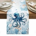 thumbnail image 1 of Octopus Table Runner - 36 Inch Long, Kitchen Dining Table Runner Dresser Scarves, Blue Coastal Starfish Ocean Coral Nautical Farmhouse Decor for Coffee Tables Wedding Party Banquet, 1 of 8