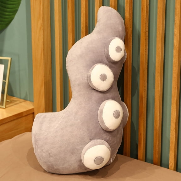 Octopus Tentacle Pillow, Octopus Tentacle Shaped Decorative Pillow for Sofa Couch Bed, Plush Support Cushion for Office Chair & Car Seat (Grey Stretch)