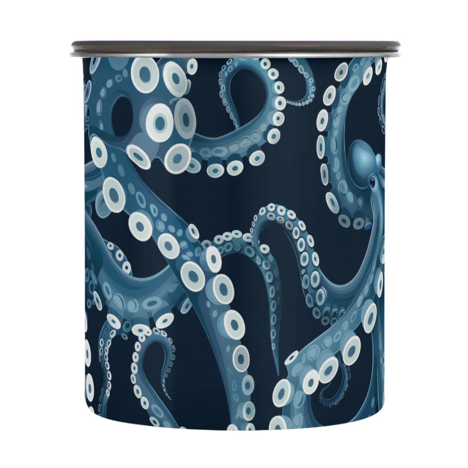 Octopus Tentacles Airtight Coffee Bean Canister 30oz Food Storage Containers with Lids For Gournd, Tea, Sugar, Flour, Rice, Cereal, Candy Cookie Jar
