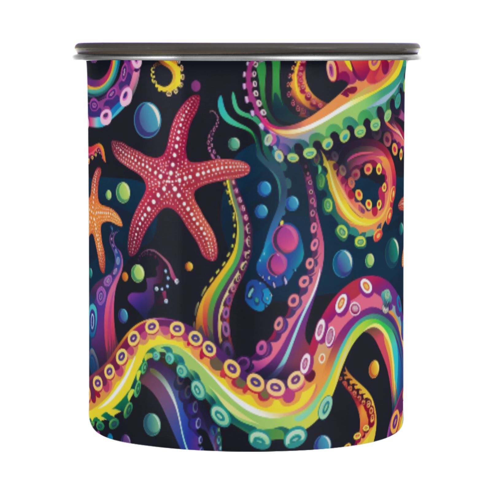 Octopus Tentacles Rainbow Color Airtight Coffee Bean Canister 30oz Food ...