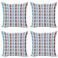 thumbnail image 1 of Ambesonne Octopus Throw Pillow Cover 4 Pack, Love Themed Animals, 20", Dark Coral Pale Blue, 1 of 2