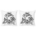 thumbnail image 1 of Ambesonne Octopus Throw Pillow Cover 2 Pack, Nautical Theme Anchor, 20", Black White, 1 of 6