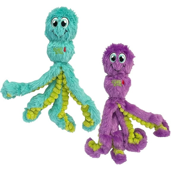 Octopus Tug and Fetch Squeak Dog Toy Assorted Colors (Small (2 Pack))