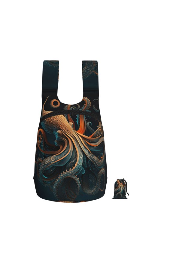 Octopus Twisted Tentacles Art Foldable Storage Backpack Lightweight Packable Travel Daypack for Shopping Commuting Hiking