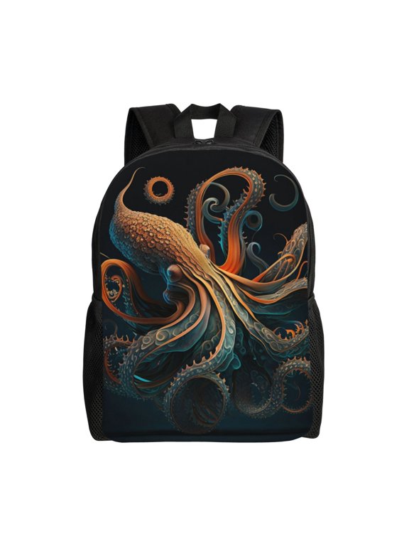 Octopus Twisted Tentacles Art Laptop Backpack, Padded 15.6 Inch Computer Compartment, Casual Travel Work Daypack