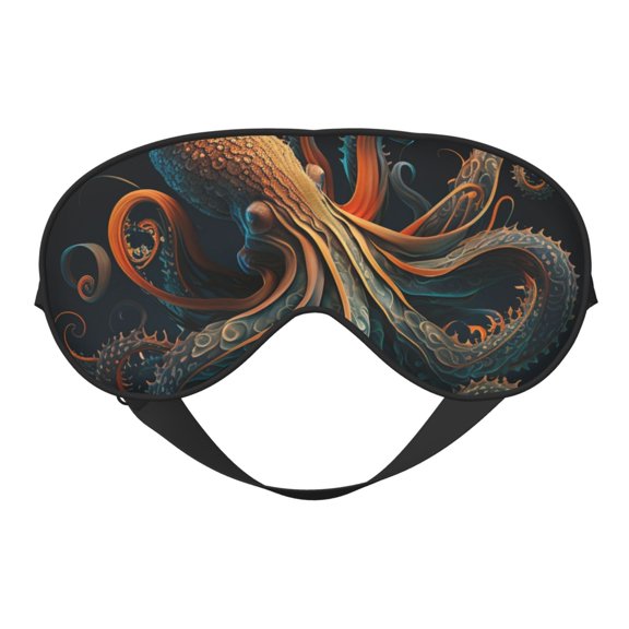 Octopus Twisted Tentacles Art Soft Faux Silk Sleep Mask, Eye Mask, Reversible Double-Sided for Travel, Shift Work, Meditation