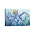 thumbnail image 1 of Octopus Under The Sea Amphibians Beach Illustrations Modern Art Nautical Colorful Blue Ultra for Living Room, Bedroom, Office - 18"x12", 1 of 1