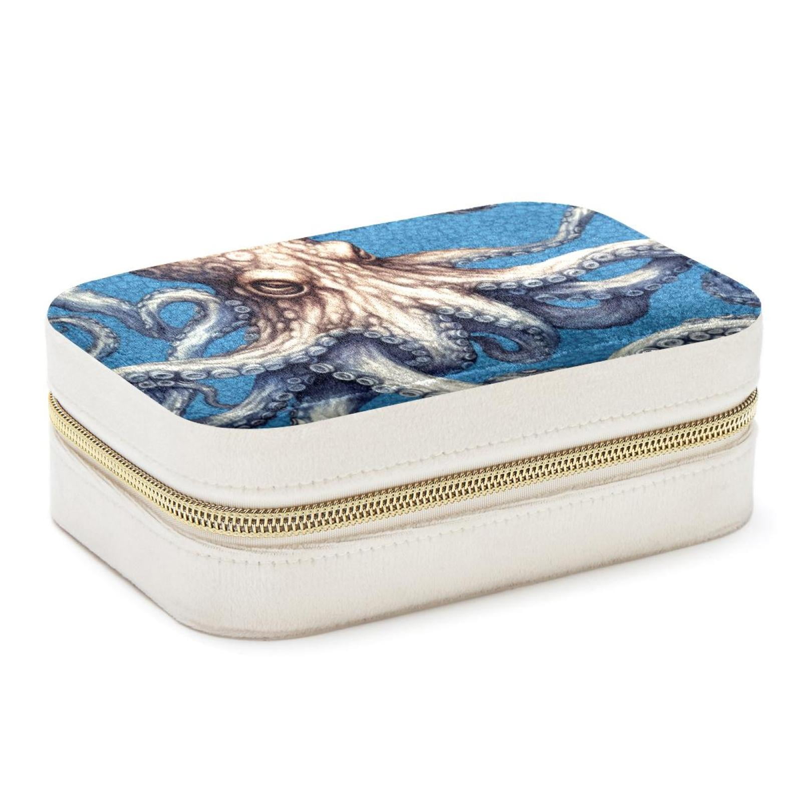 Octopus Velvet Portable Decorative Box with Removable Compartment ...