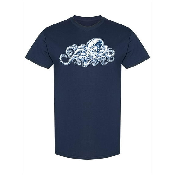 Octopus Vintage Graphic T-Shirt Men -Image by Shutterstock, Male Small