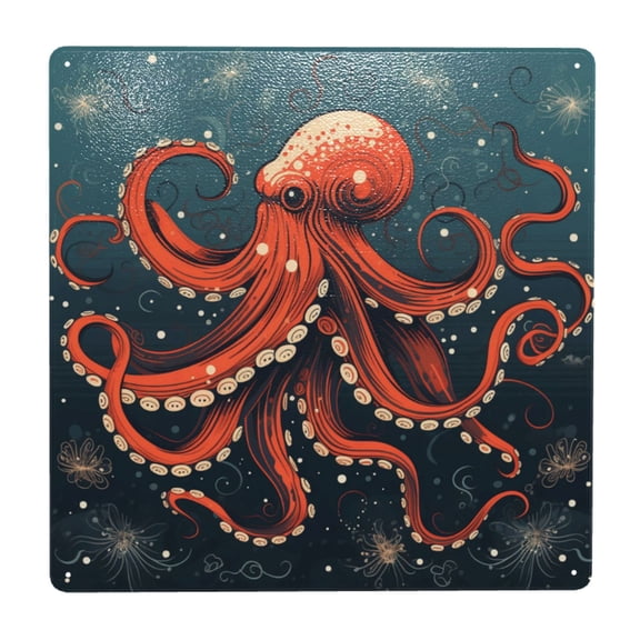 Octopus Vintage Kraken Monster Starry Square Metal Sign 12x12 Inch Tin Sign Wall Decor Decorative Plaque for Bar, Cafe, Restaurant